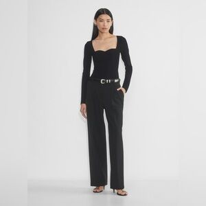 Aritzia Babaton Sculpt Knit Sweetheart Longsleeve - Large - Black